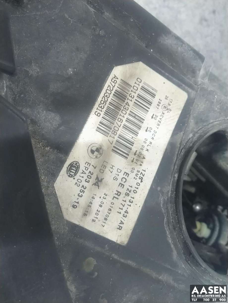 Frontlykt venstre xenon til BMW 5-Serie 2010-2017 (F10/F11) (F10/F11) (63 11 7 271 905|)