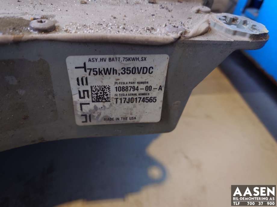 Batteripakke elbil til Tesla Model S 2016-2021 (Fase 2) (1088794-00-A|)