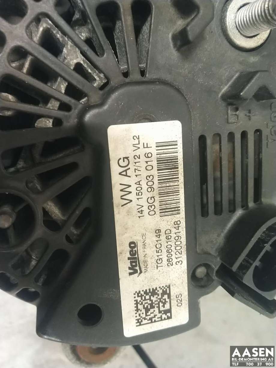 Dynamo diesel til Audi Q5 2008-2012 (Type I, Fase 1)  (03G 903 016 F|03G 903 016 FX|)
