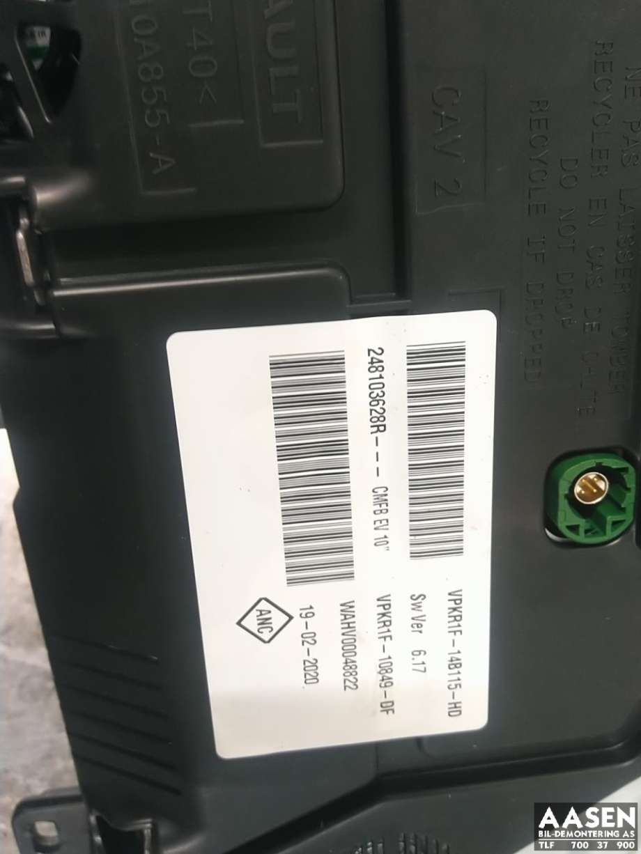 Instrumentpanel til Renault Zoe 2019-->> (Fase 2)  