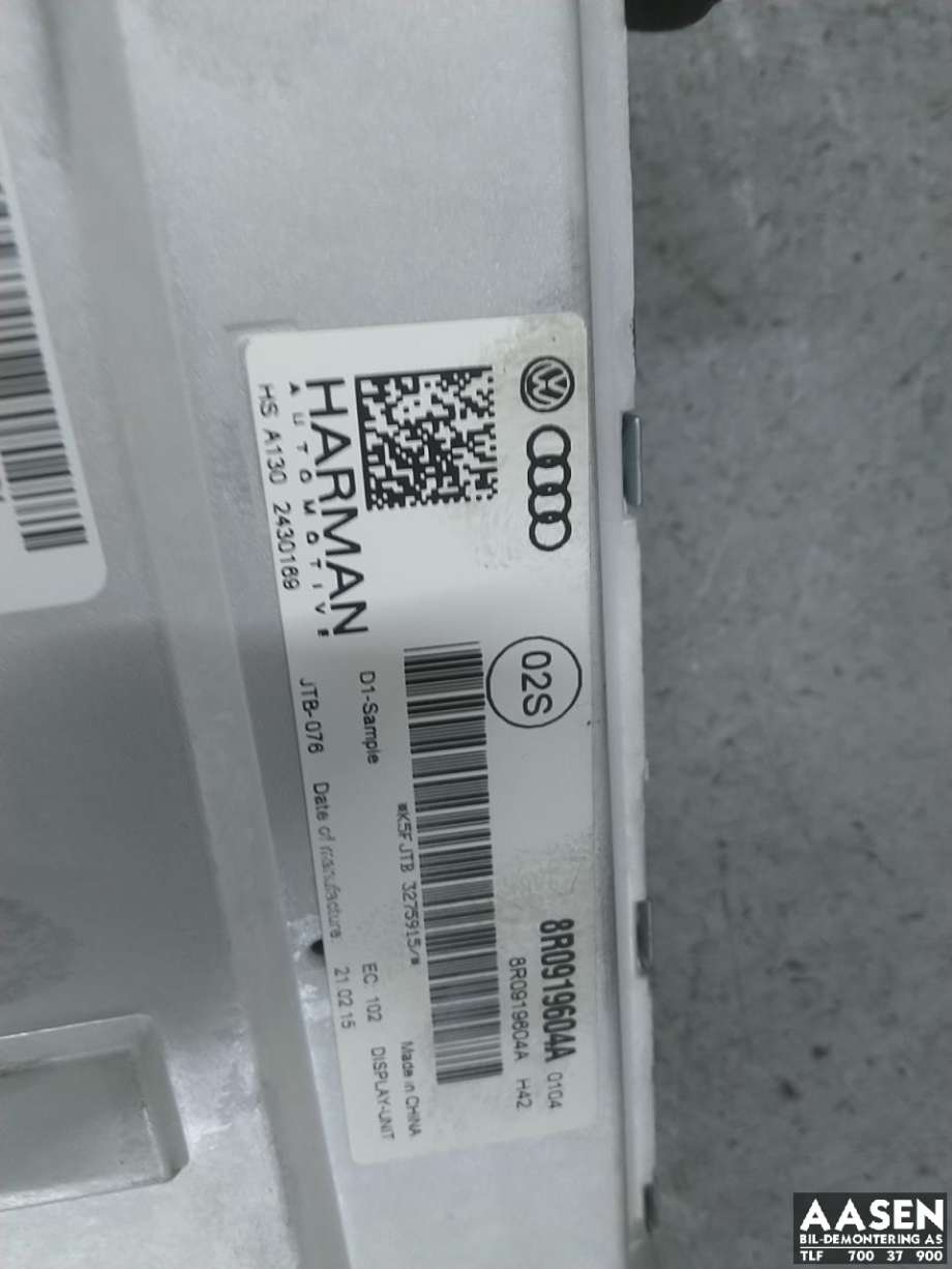 Bilstereo navigasjon skjerm til Audi A4, Allroad 2009-2016 (Type I) (B8) (B8) 