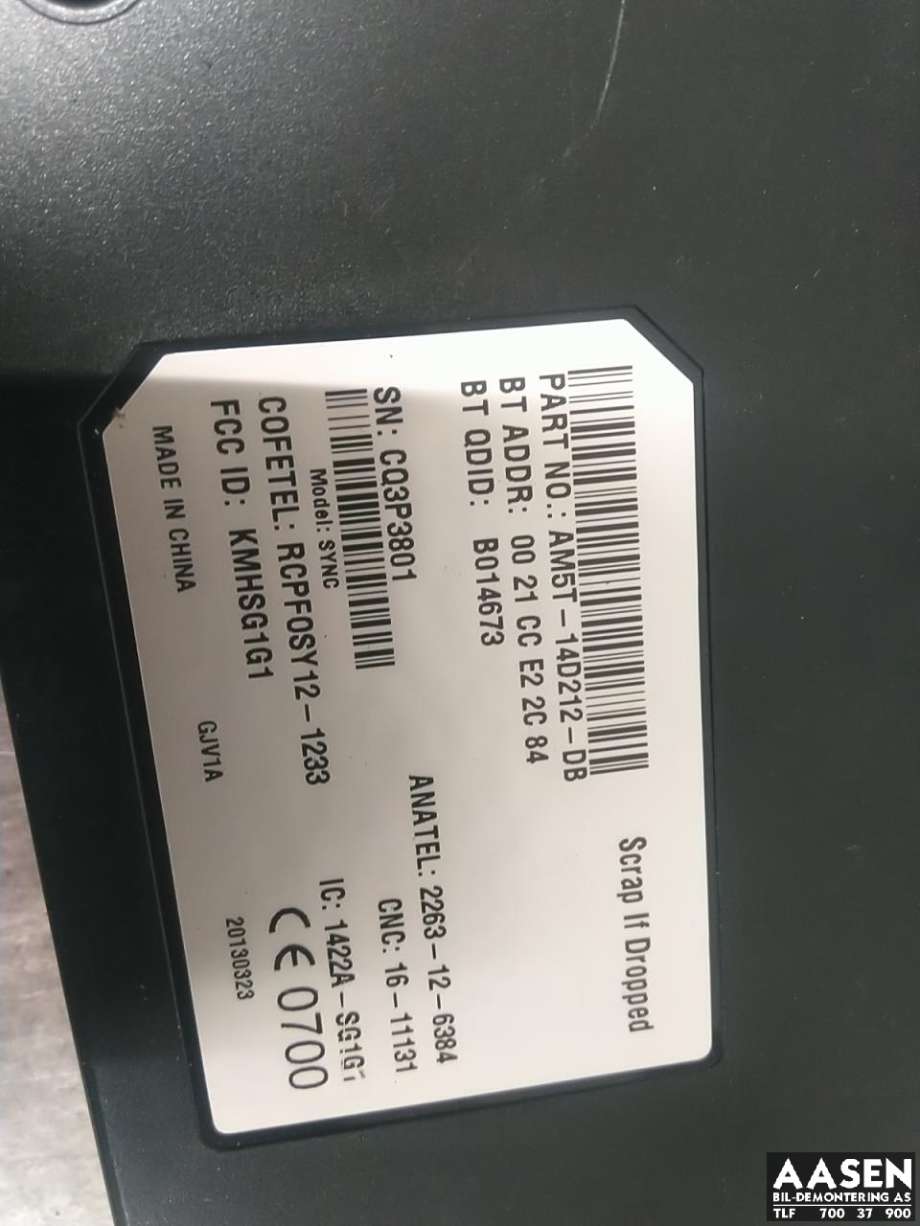 Styreenhet bluetooth til Ford Focus 2011-2014 (Type III, Fase 1)  (AM5T-14D212-DB|)