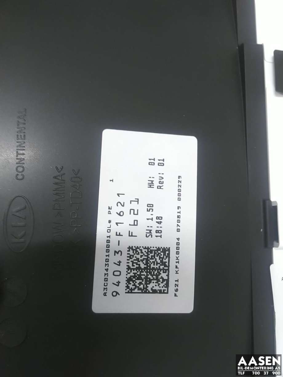 Instrumentpanel til Kia Sportage 2016-2021 (Type IV) (94043F 1621|)