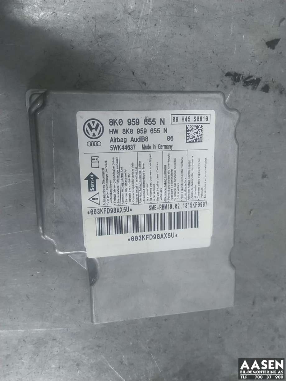 Airbag elektronikk til Audi A4 2007-2014 (Type IV) (B8) (B8) (8K0 959 655 N|)