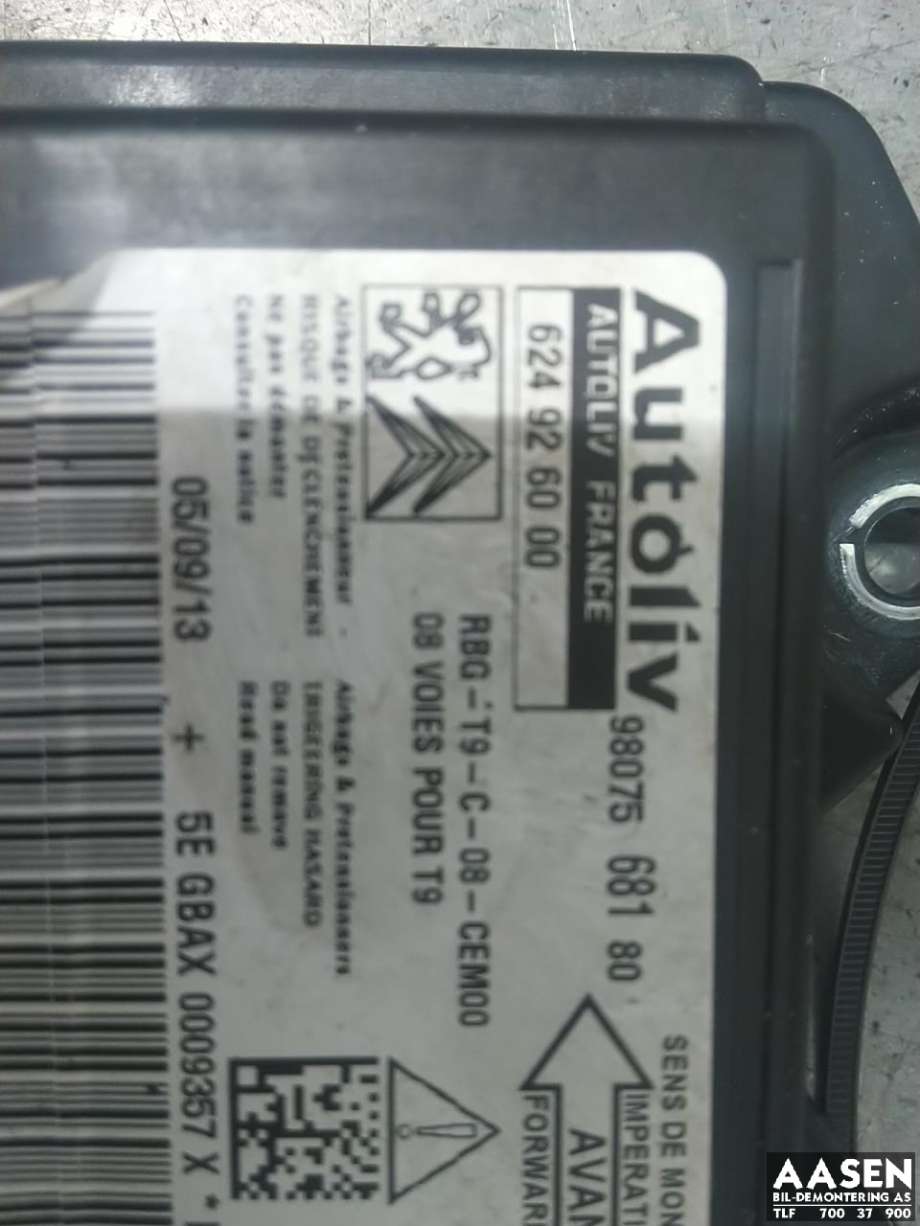 Airbag elektronikk til Peugeot 308 2013-2021 (Type II)  (98 075 681 80|)