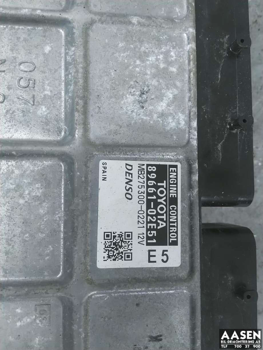 Styreenhet motor til Toyota Auris 2007-2010 (Type I, Fase 1)  (89661-02E51|)
