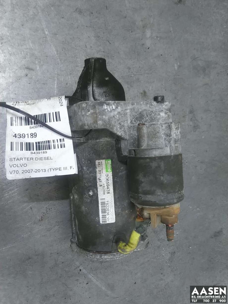 Starter diesel til Volvo V70 2007-2013 (Type III, Fase 1) (36001519|31376637|30644957| 30659478)
