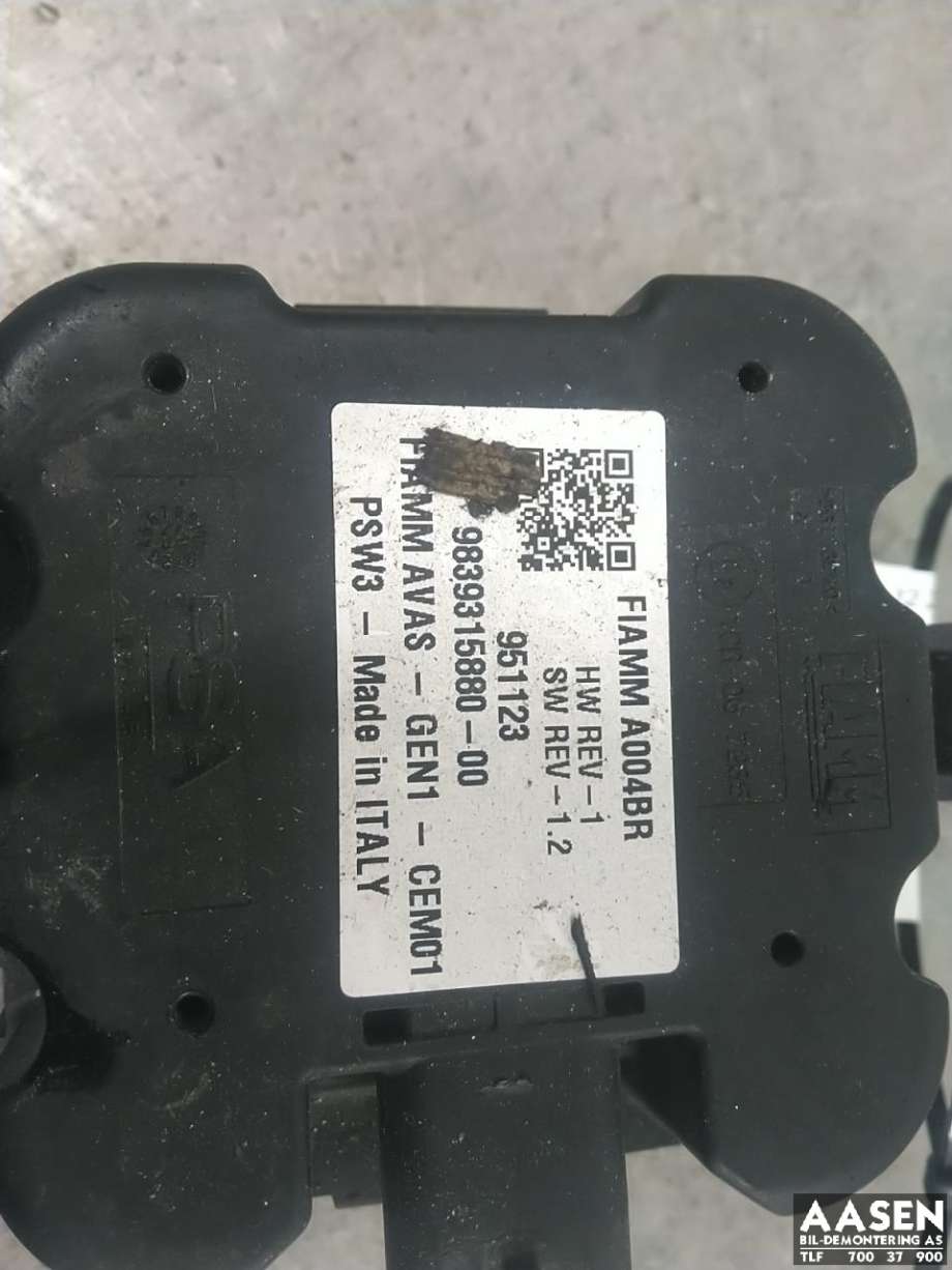 Høyttaler motorlyd, AVAS (Acoustic Vehicle Alerting System) til Opel Mokka E 2020-->> (Type II)  (|98 393 158 80)