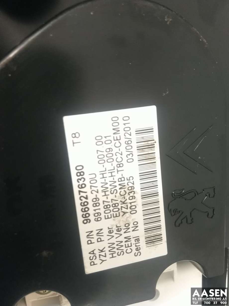 Instrumentpanel til Peugeot 3008 2009-2016 (Type I)  (6103 Y4|98 051 706 80|)