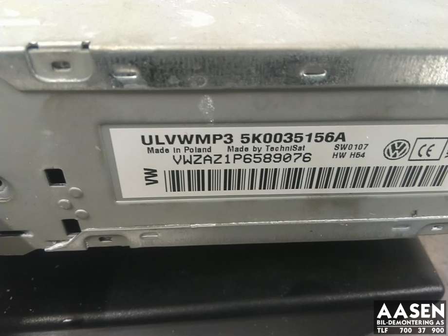 Bilstereo til VW Caddy 2010-2015 (Type III, Fase 2)  (5K0 035 156 A|)