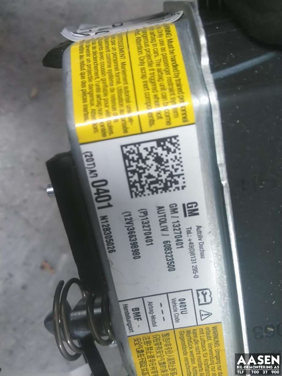 Airbag rattpute til Opel Insignia A 2009-2014  