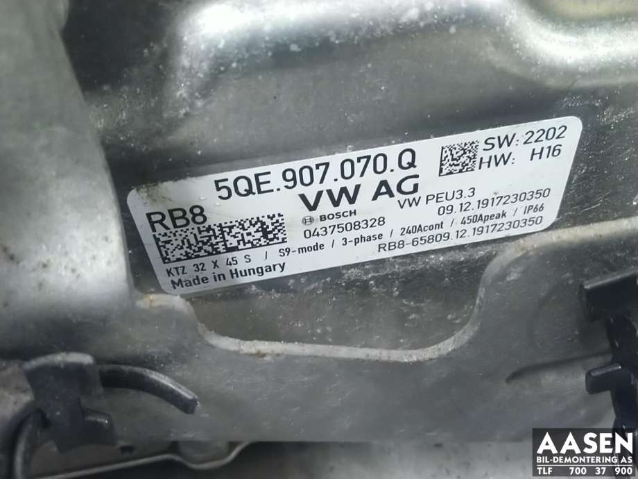 Inverter elbil til VW e-Golf 2017-2020 (Fase 2)  