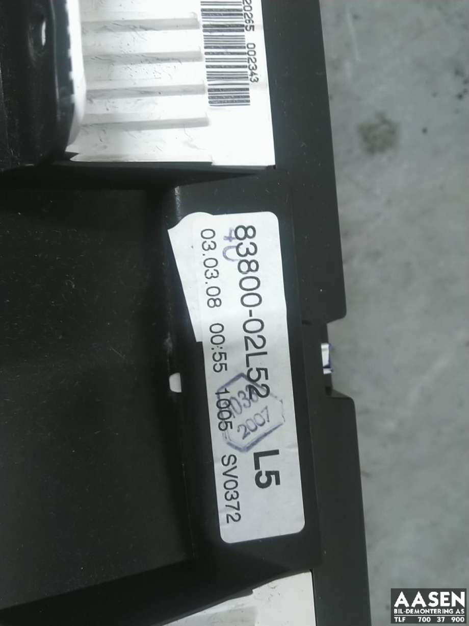 Instrumentpanel til Toyota Auris 2007-2010 (Type I, Fase 1)  (8380002L52|)