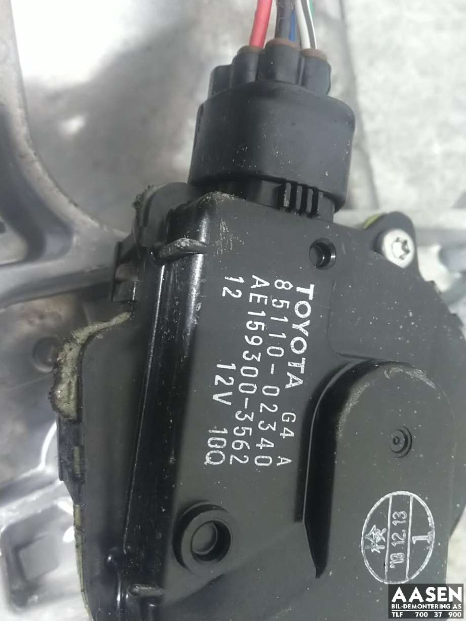 Viskermotor frontrute komplett m/overføring til Toyota Auris 2013-2015 (Type II, Fase 1)  (85110-02340|85150-02300|)