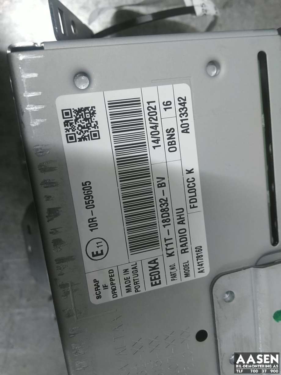 Bilstereo til Ford Transit Connect 2018-->> Type II, Fase 2  (2617660|KT1T-18D832-BV|KT1T-18D832-BY)