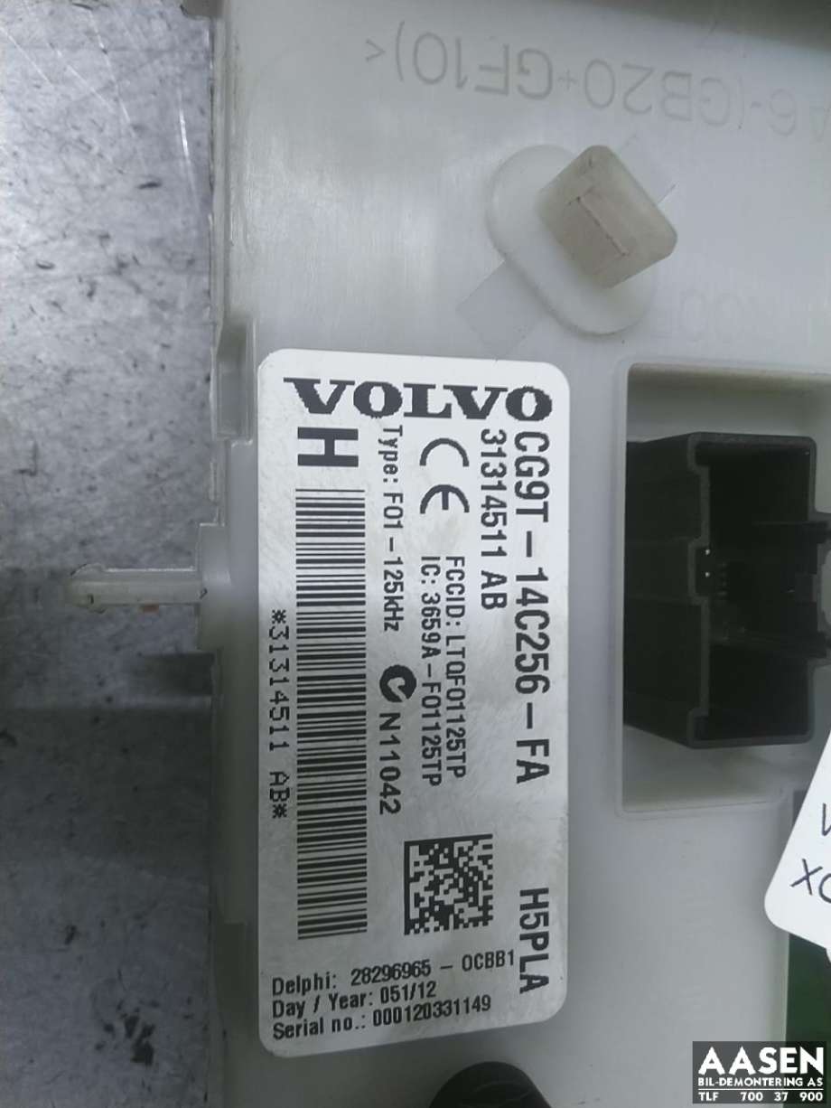 Sikringsboks kupe til Volvo XC70 2008-2013 (Type II, Fase 1)  