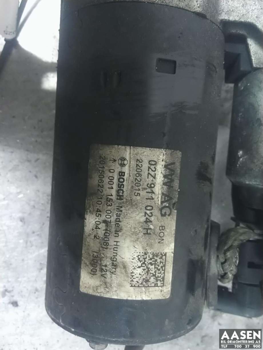 Starter diesel til VW Caddy 2015-2020 (Type III, Fase 3)  (02Z 911 024 H|02Z 911 024 HX|)