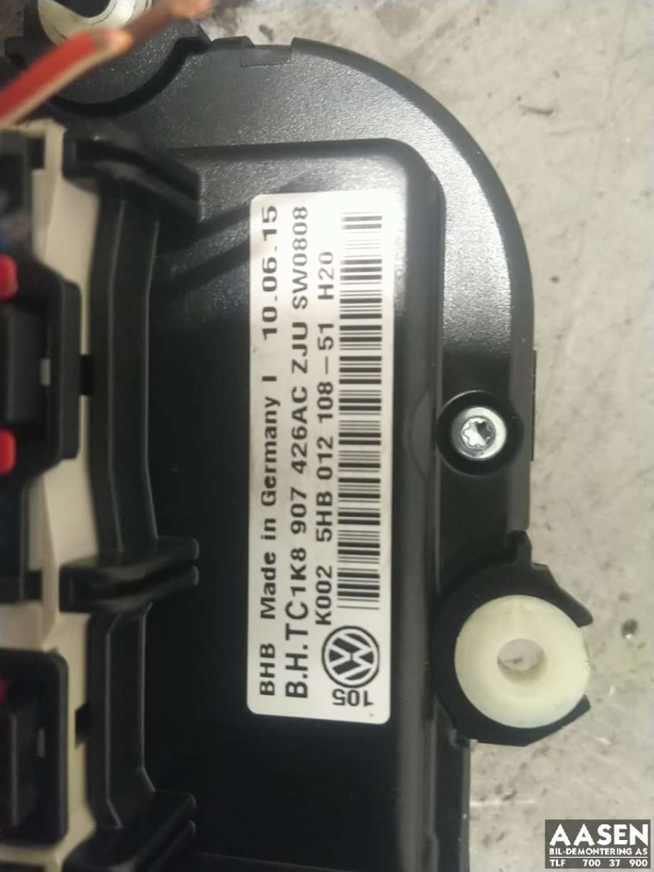 Varmeapparat betjening til VW Caddy 2015-2020 (Type III, Fase 3) (1K8 907 426 AN|)