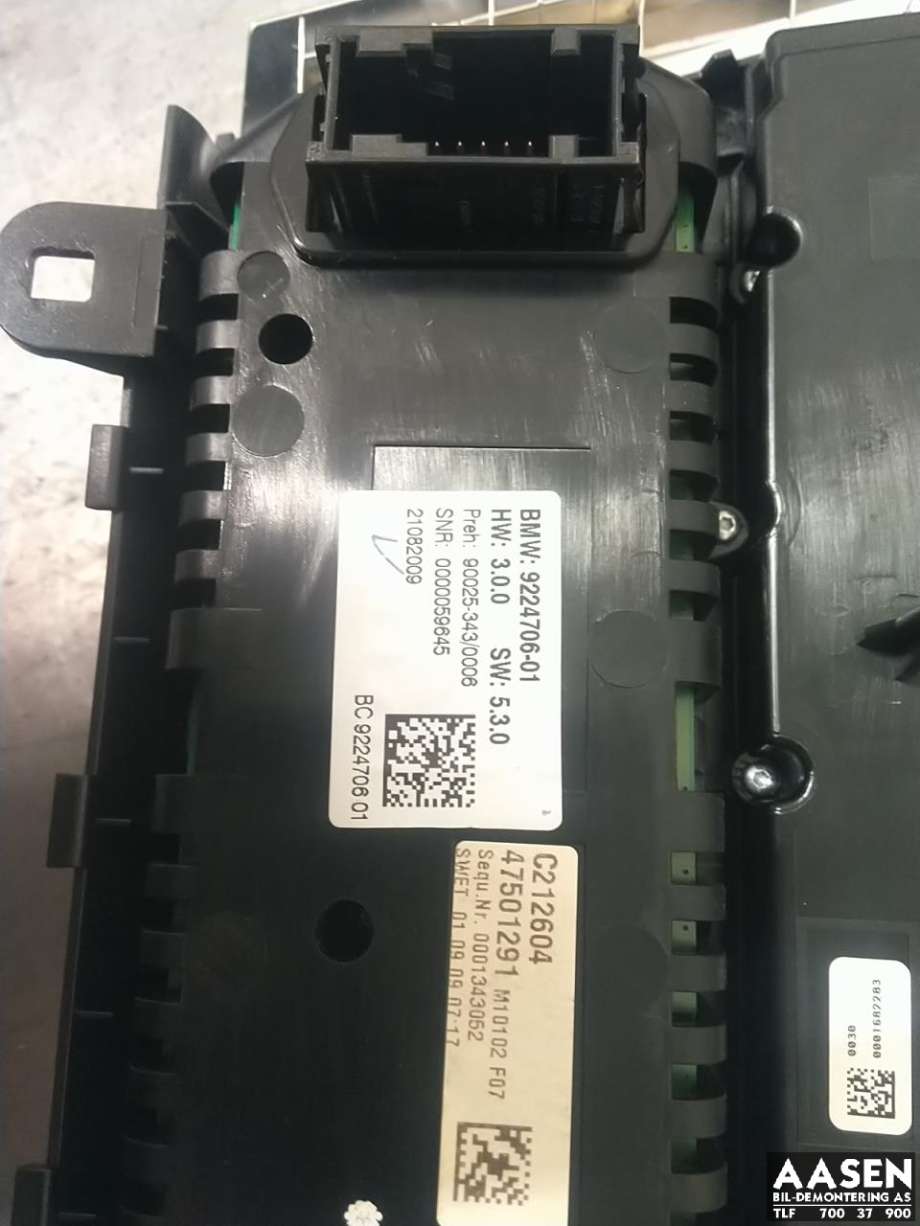 Varmeapparat betjening til BMW 5-Serie GT 2009-2017 (F07) (F07) (61 31 9 328 419|)
