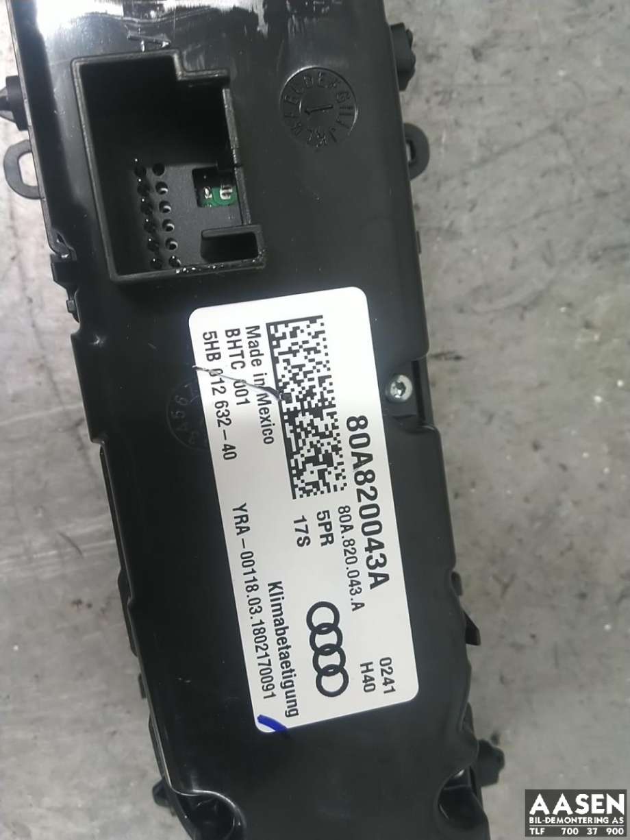 Varmeapparat betjening til Audi Q5 2017-->> (Type II)  (8W0 820 043 Q|)