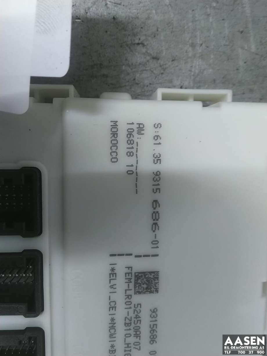 Sikringsboks kupe til BMW 3-Serie 2012-2018 (F30/F31/F34) (F30/F31/F34) (61 35 9315 686 01|61 35 9315 686|)