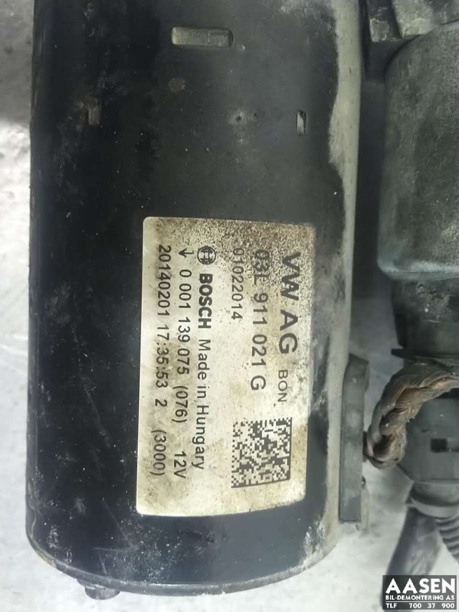 Starter diesel til Audi A4, Allroad 2009-2016 (Type I) (B8) (B8) (03L 911 021 E|03L 911 021 G|03L 911 021 EX)