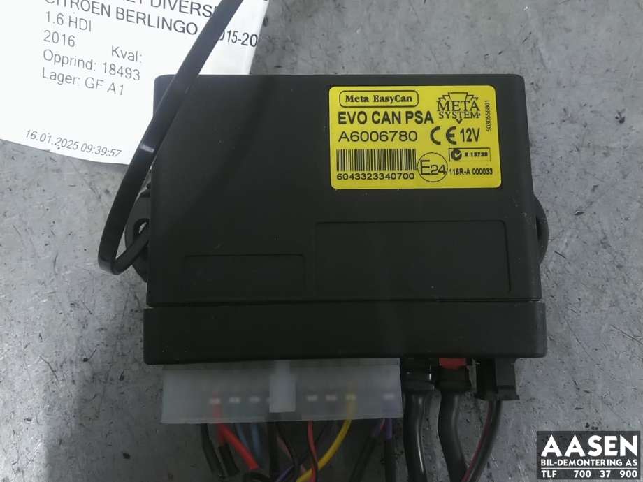 Alarm til Citroën Berlingo 2015-2019 (Type II, Fase 2) (META SYSTEM|A6006780|)