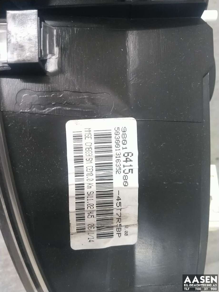 Instrumentpanel til Peugeot Partner 2008-2015 (Type II, Fase 1)  (98 016 415 80|)