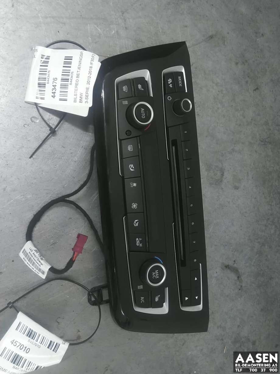 Bilstereo betjeningspanel til BMW 3-Serie, 2012-2018 (F30/F31/F34) (F30/F31/F34) (65 82 5 A14 E67)