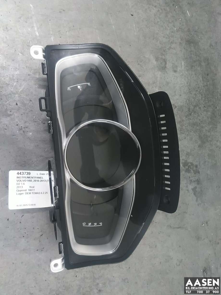 Instrumentpanel til Volvo V60 2010-2013 (Type I, Fase 1)
