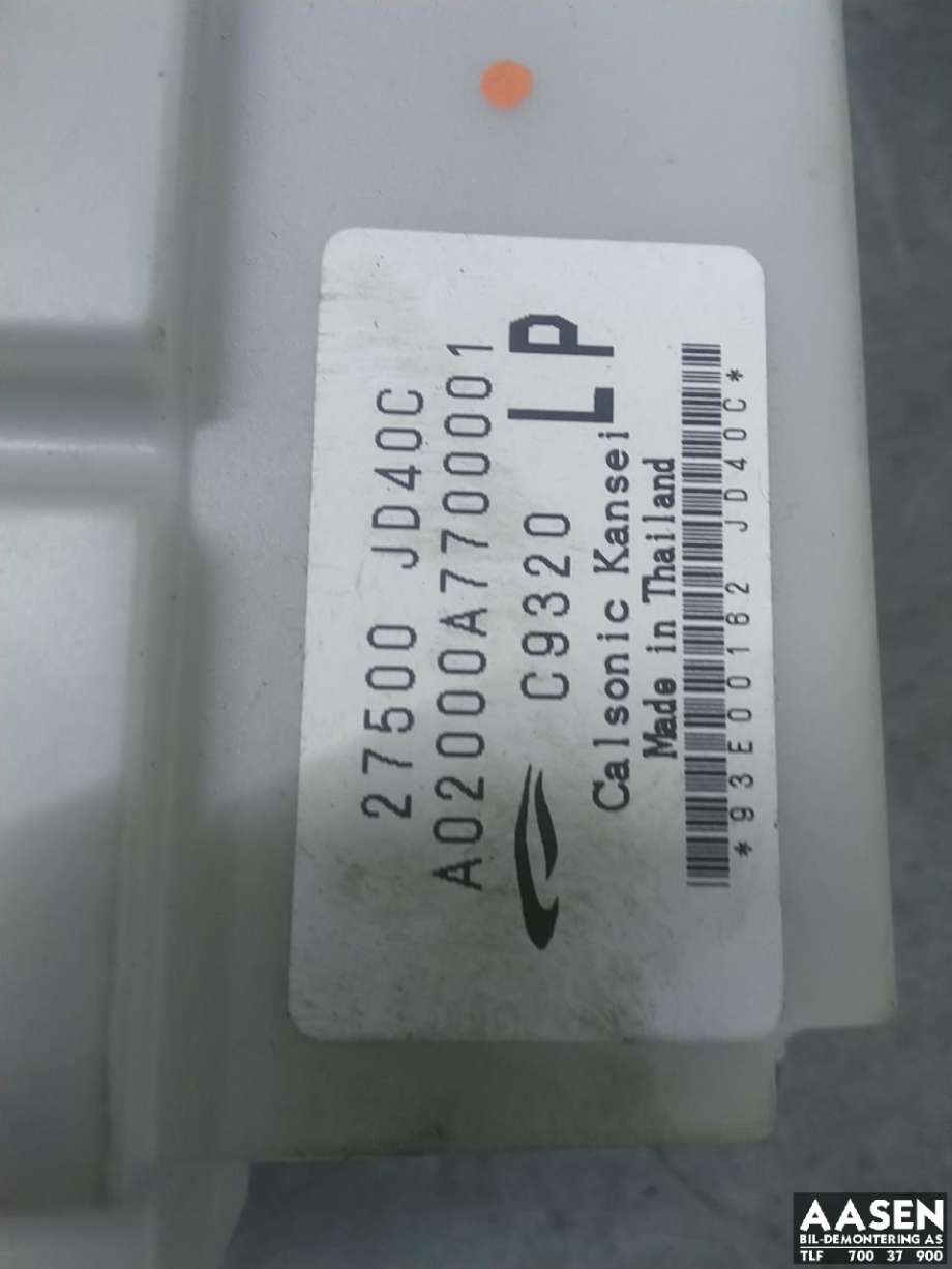 Varmeapparat betjening til Nissan Qashqai 2007-2010 (Type I, Fase 1)  (27500JD40C|)