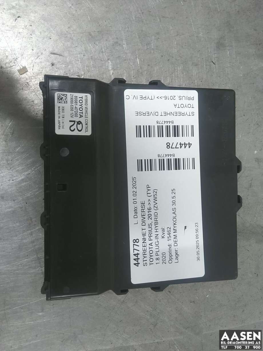 Styreenhet batteri hybrid (BMS - Battery Management System) til Toyota Prius, 2016-2023 (Type IV) (combi) (combi) (8998147E30)