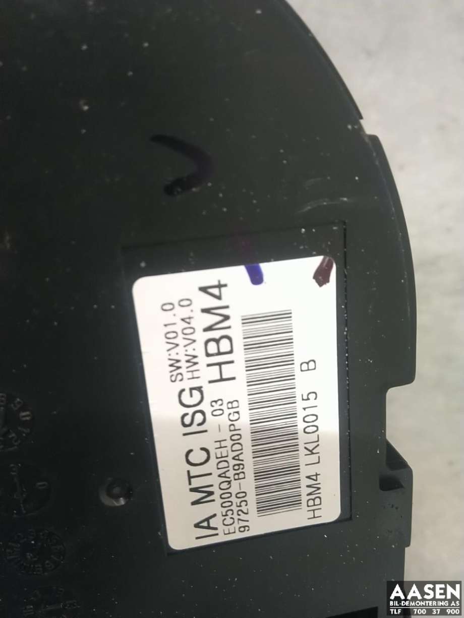 Varmeapparat betjening til Hyundai i10 2014-2018 (Type II)  (97250B 9AD0PGB|)