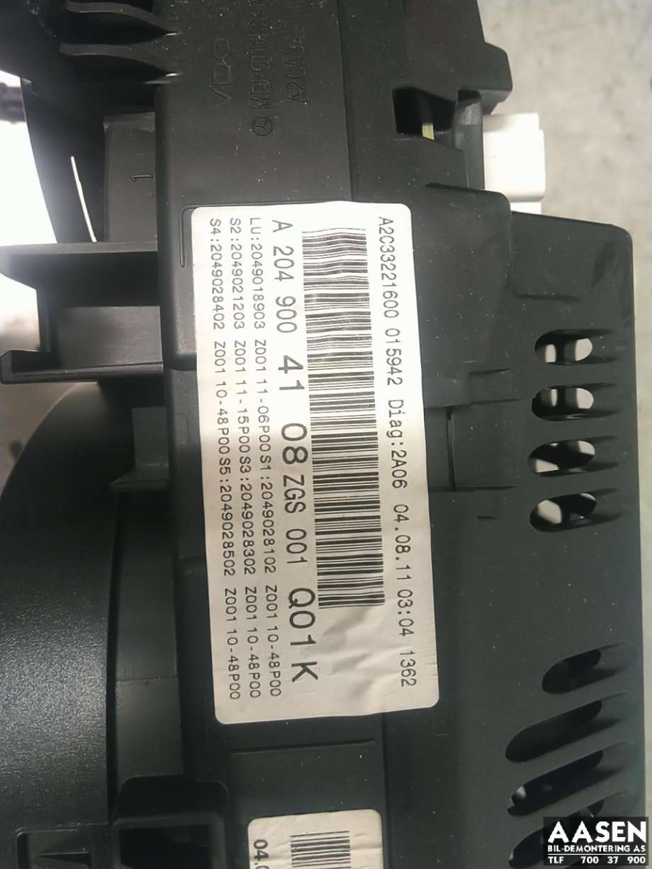 Instrumentpanel til Mercedes C-Klasse 2011-2014 (Fase 2) (W204) (W204) (A 204 900 41 08|)