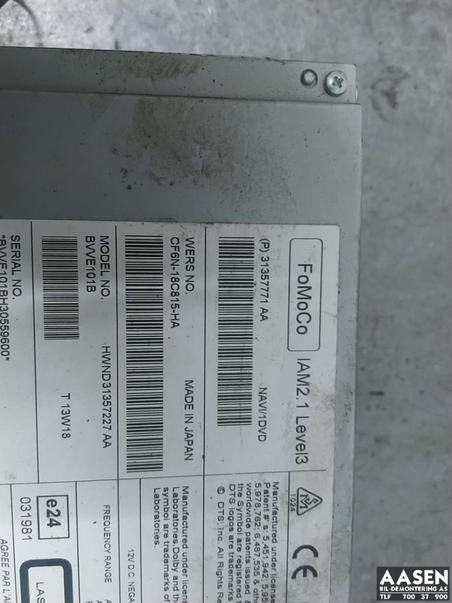Bilstereo til Volvo V70 2014-2016 (Type III, Fase 2)  