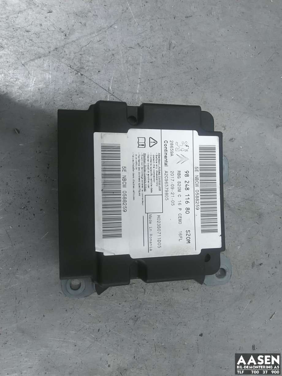 Airbag elektronikk til Peugeot 3008, 2016-->> (Type II)  (16 586 630 80)