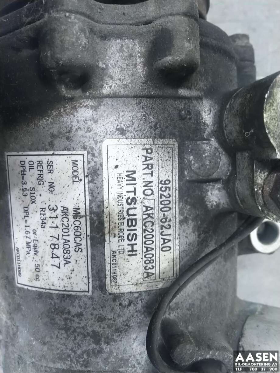 Aircondition kompressor til Suzuki SX4 2006-2009 (Type I, Fase 1)  (95200-62JA0|)