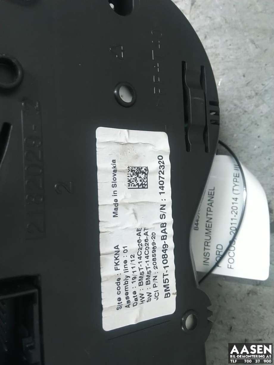 Instrumentpanel til Ford Focus 2011-2014 (Type III, Fase 1)  (1879748|)
