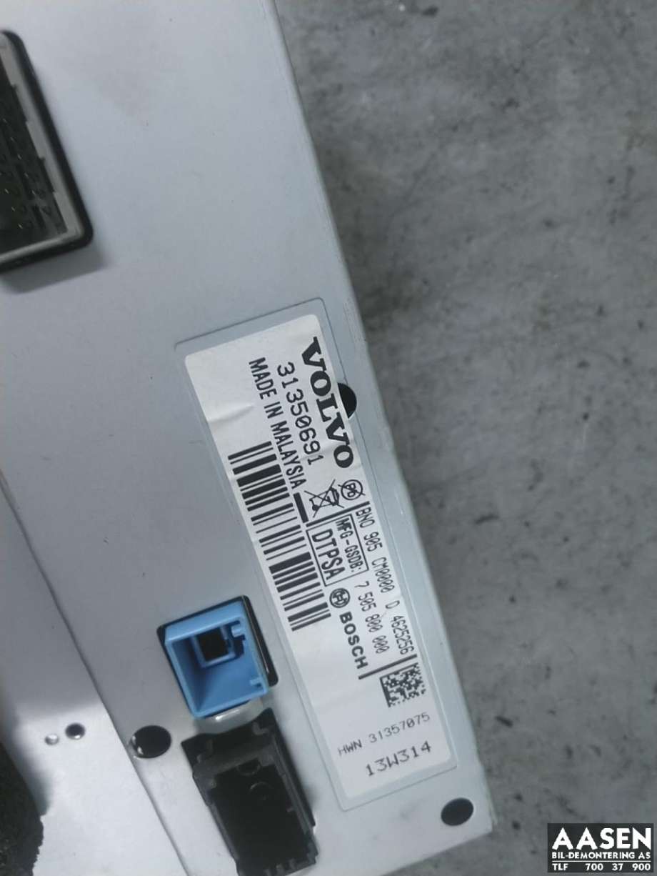 Bilstereo navigasjon skjerm til Volvo V60 2010-2013 (Type I, Fase 1)  
