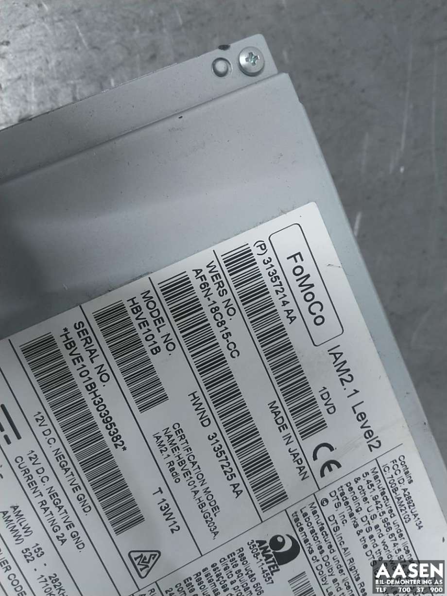 Bilstereo til Volvo V40 2012-2019  (36050606|31357214AA|)