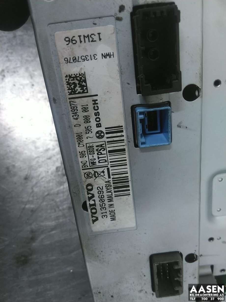 Bilstereo navigasjon skjerm til Volvo V40 2012-2019 (36050611|31350692|)