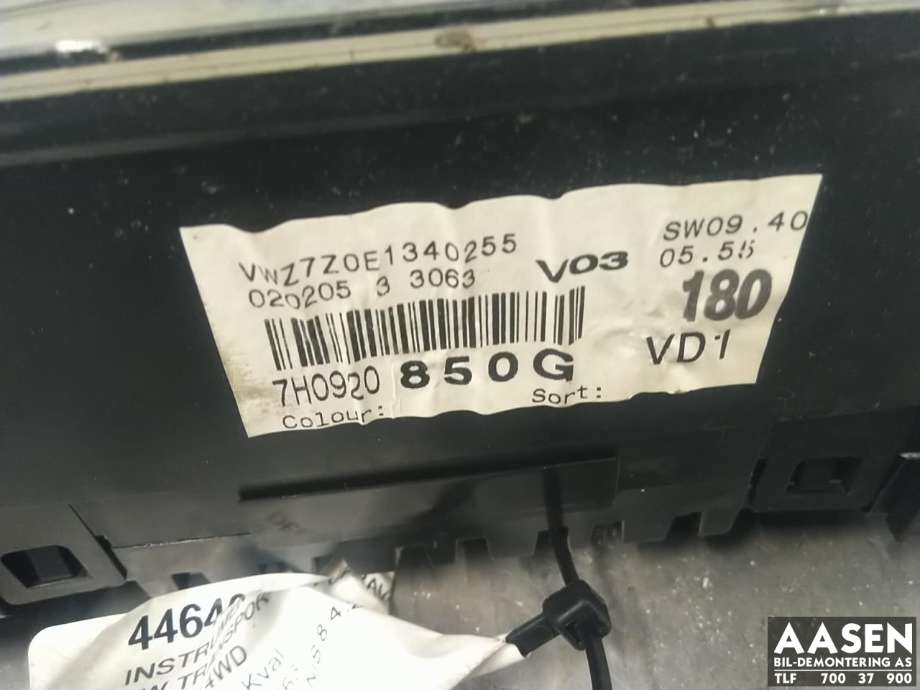 Instrumentpanel til VW Transporter / Caravelle 2003-2009 (Fase 1) (T5) (T5) (7H0 920 850 GX|)