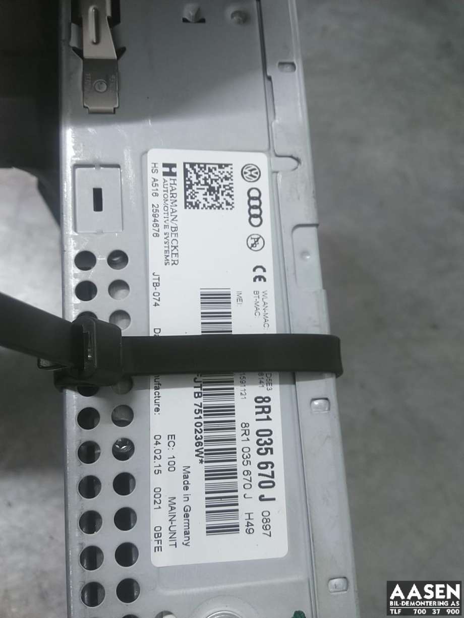 Bilstereo til Audi A4, Allroad 2009-2016 (Type I) (B8) (B8) (8R1 035 670 J|)