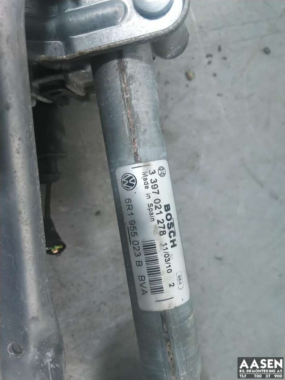 Viskermotor frontrute komplett m/overføring til VW Polo 2009-2014 (Type V, Fase 1)  (6R1 955 023 B|6R1 955 023 C|)