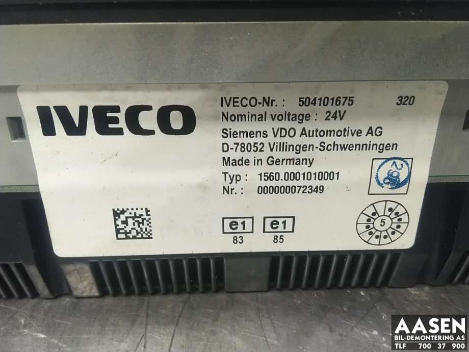 Instrumentpanel til Lastebil Iveco EuroCargo 2002-2008 (Type II)  