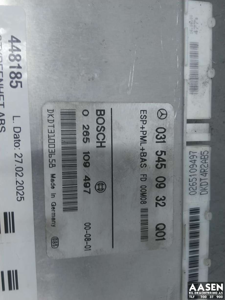 Styreenhet antispinn til Mercedes S-Klasse 1999-2005 (W220) (W220) (A 031 545 09 32|)