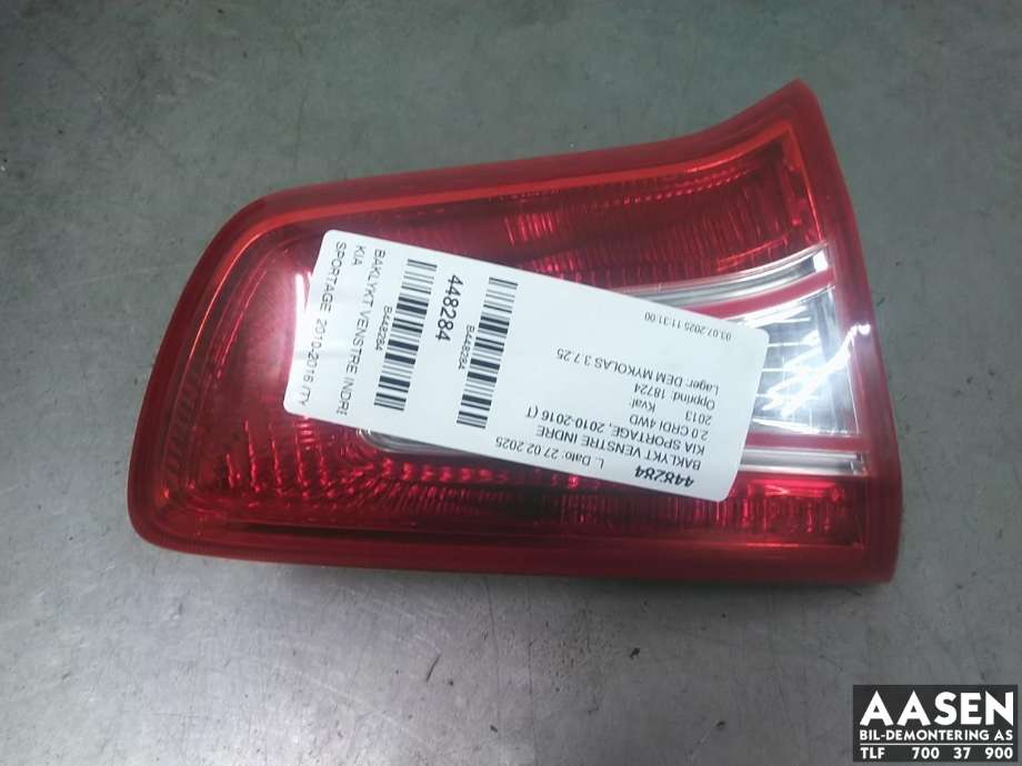Baklykt venstre indre til Kia Sportage 2010-2016 (Type III) (92405 3W010|)