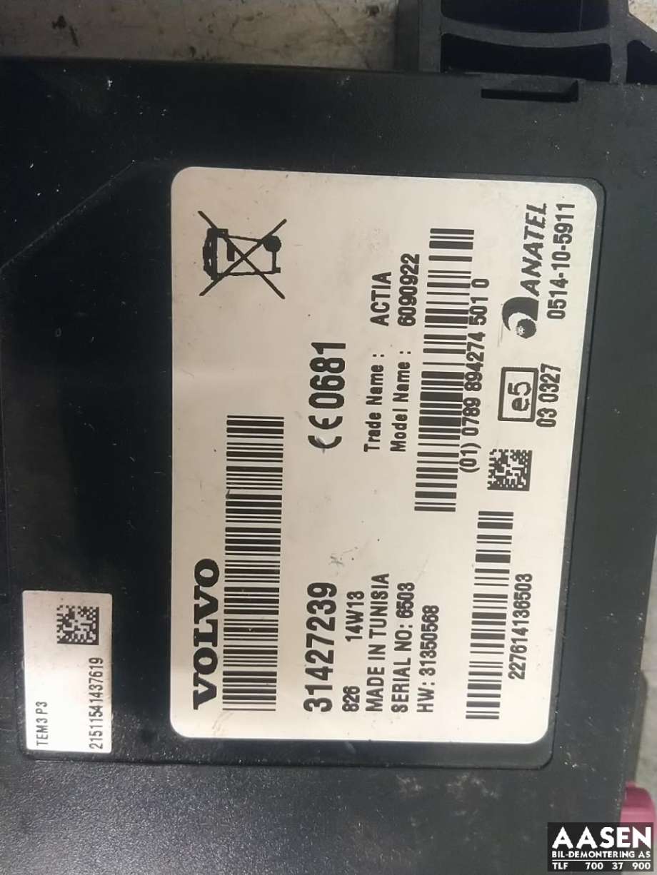 Styreenhet diverse til Volvo V40 2012-2019 (31427239|)