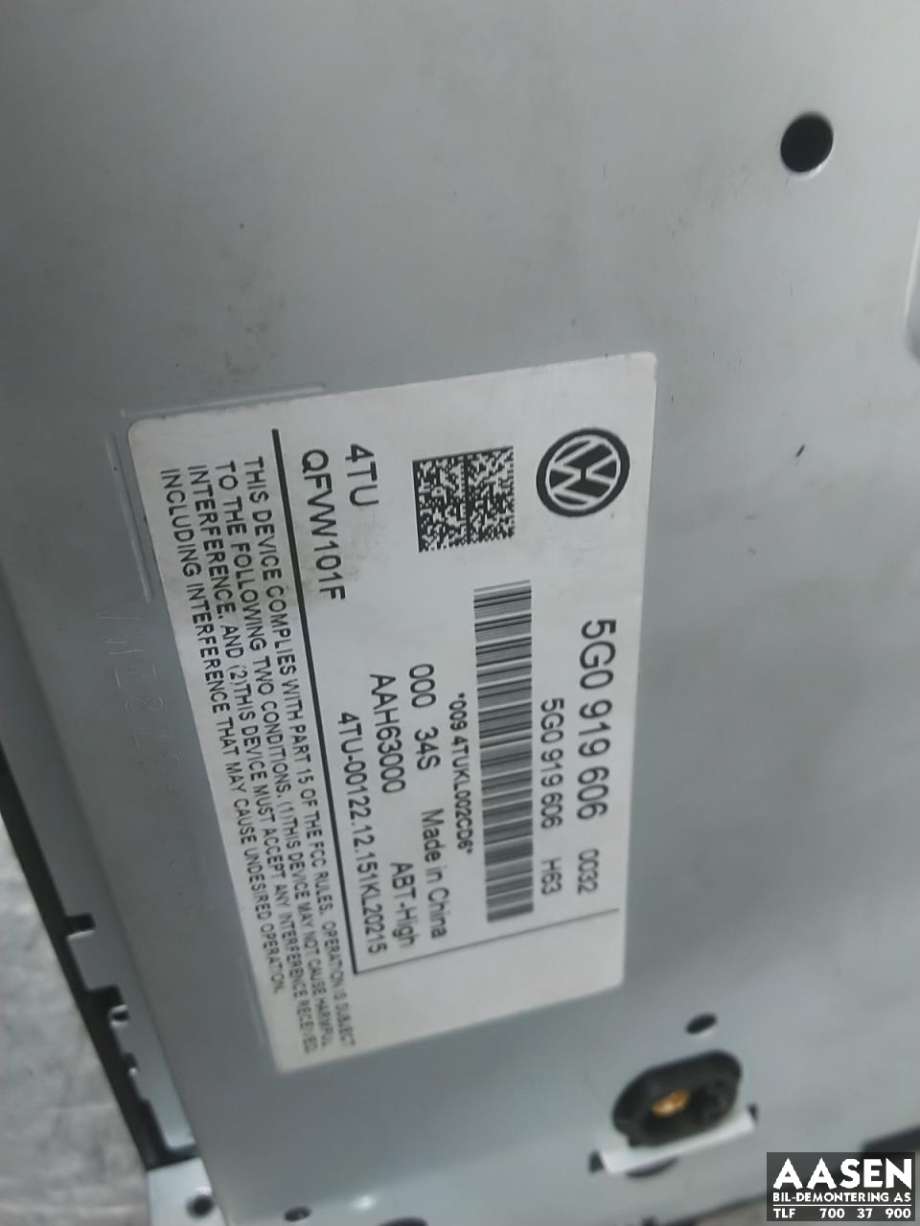 Bilstereo til VW Passat 2015-2019 (Fase 1) (B8) (B8) (5G0 919 606|)