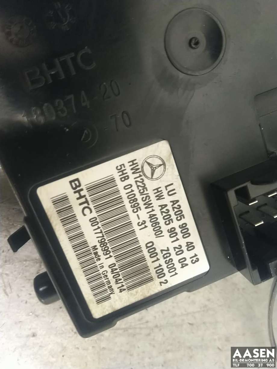 Styreenhet klima/aircondition til Mercedes C-Klasse 2014-2018 (Fase 1) (W205) (W205) (BHTC|A 205 900 40 13|)